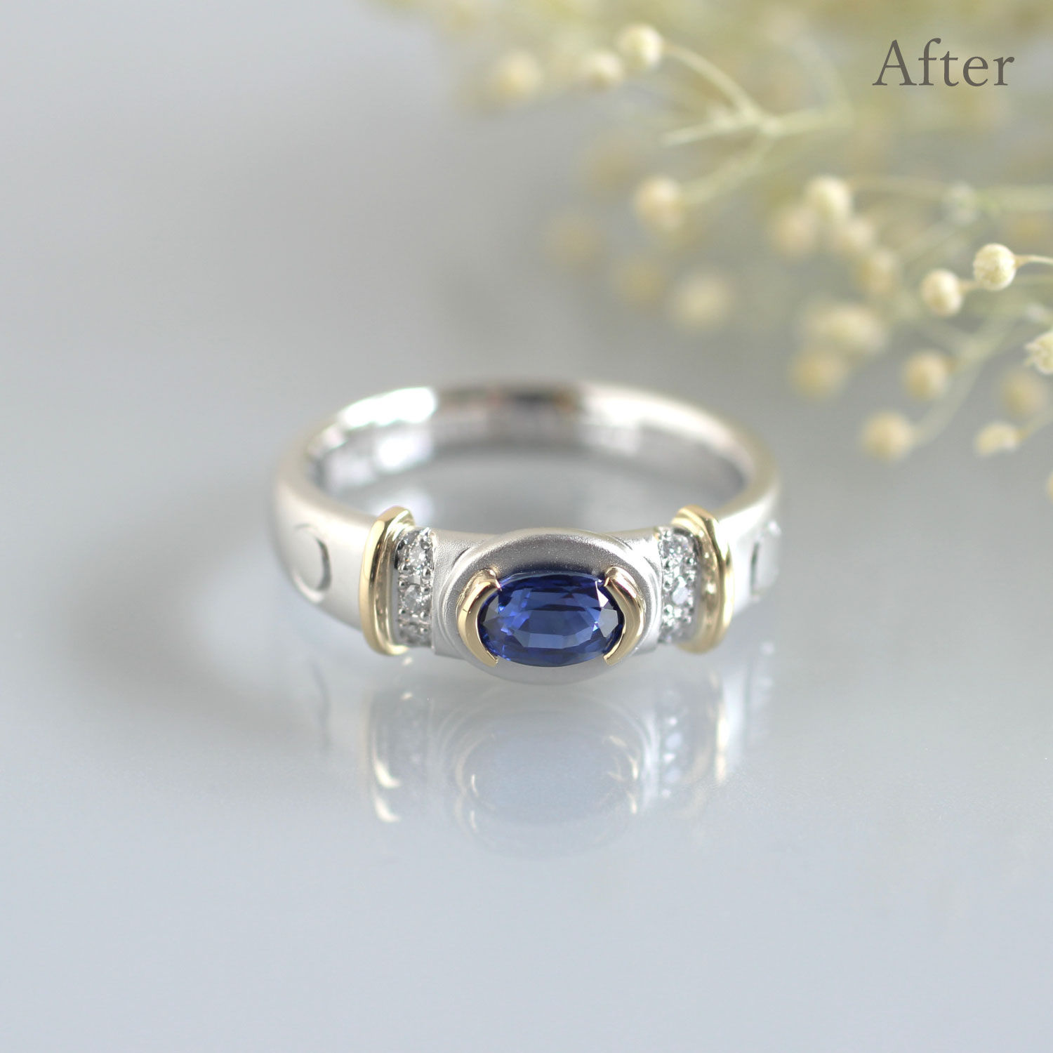 青色石のリング