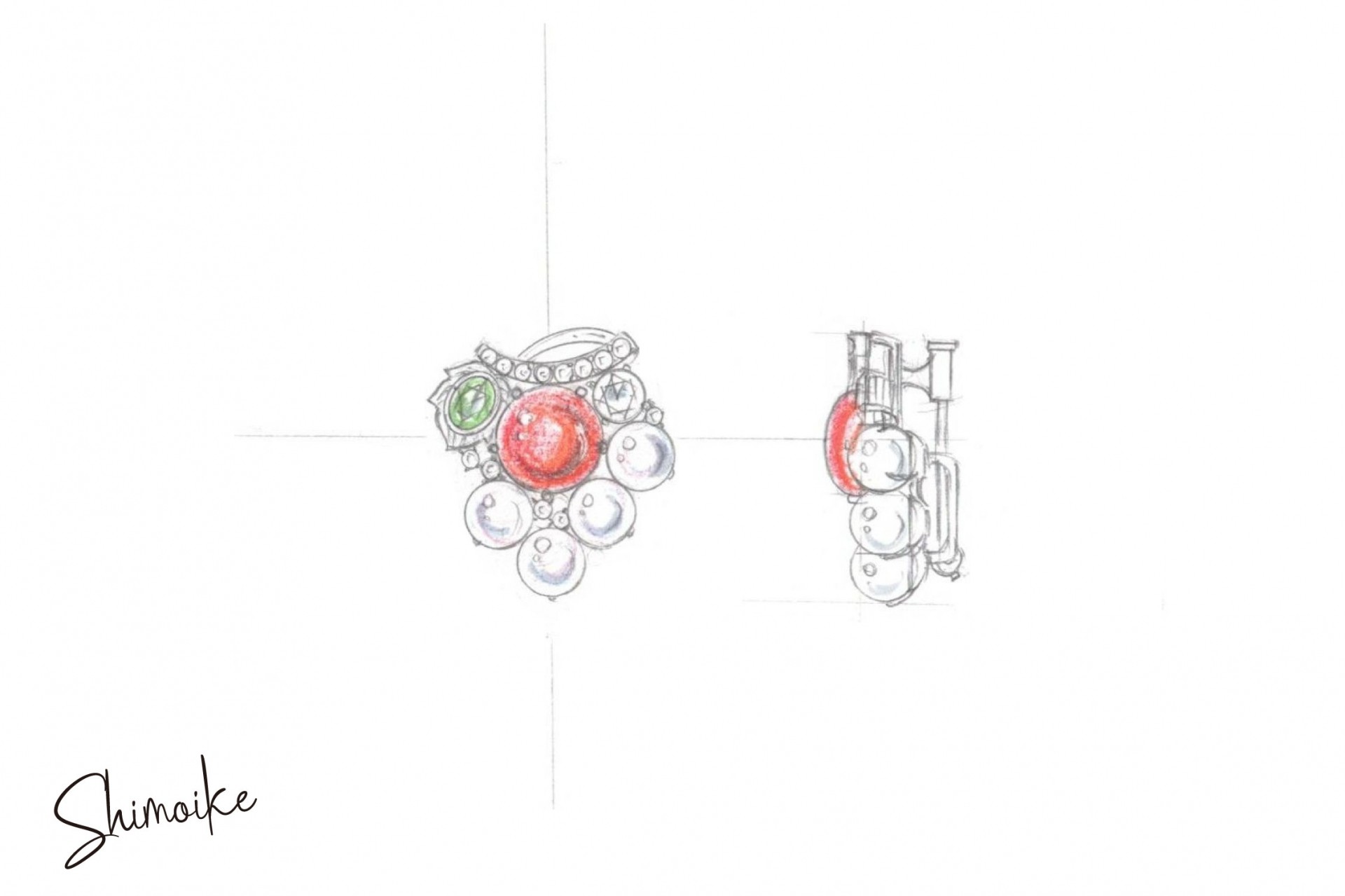 デザイン画　ブローチ&ペンダント