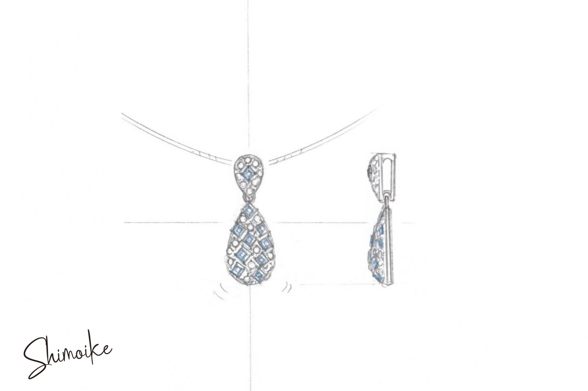 デザイン画　滴型ペンダント