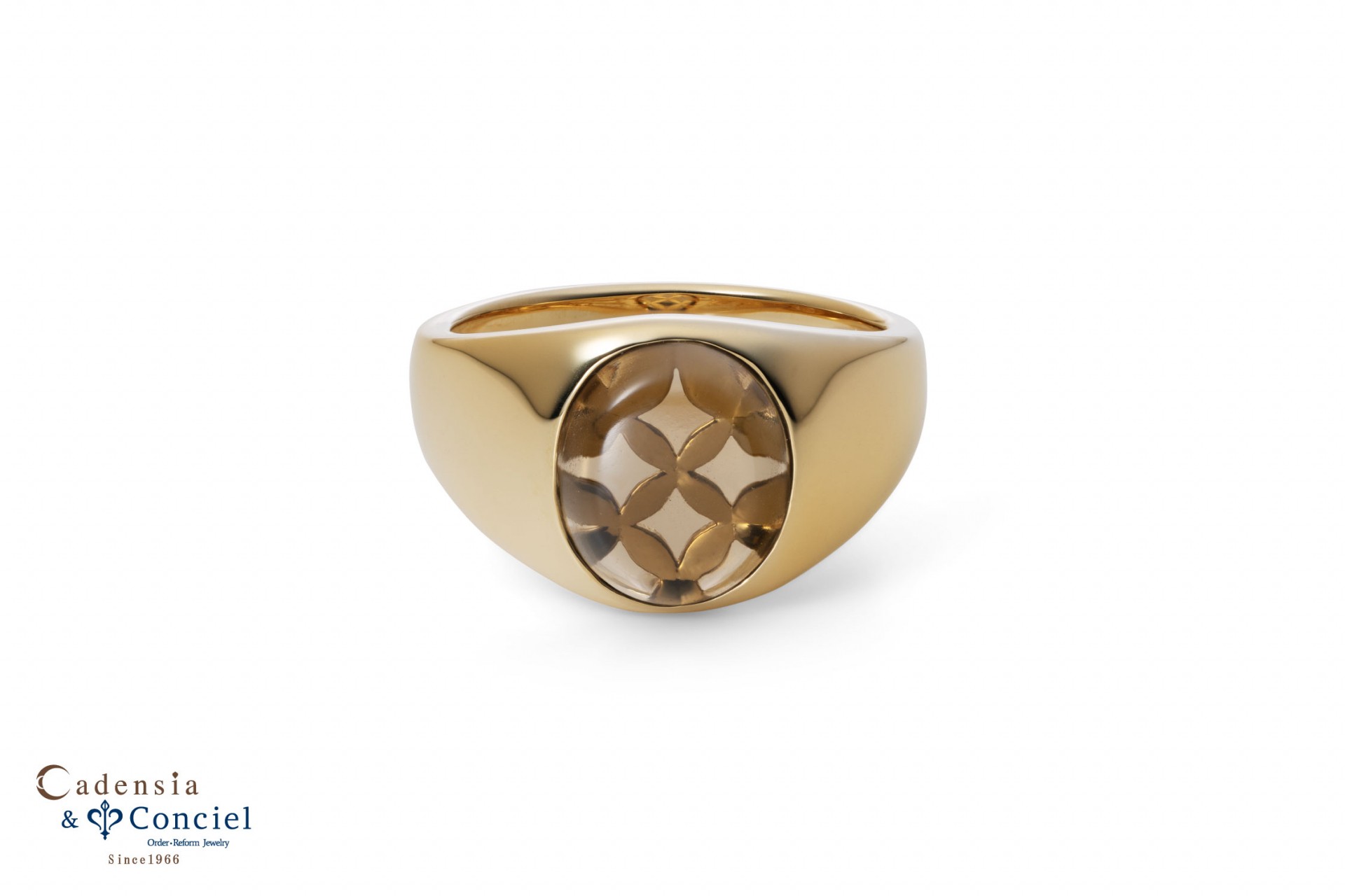 色石シグネットリング　オーバル大