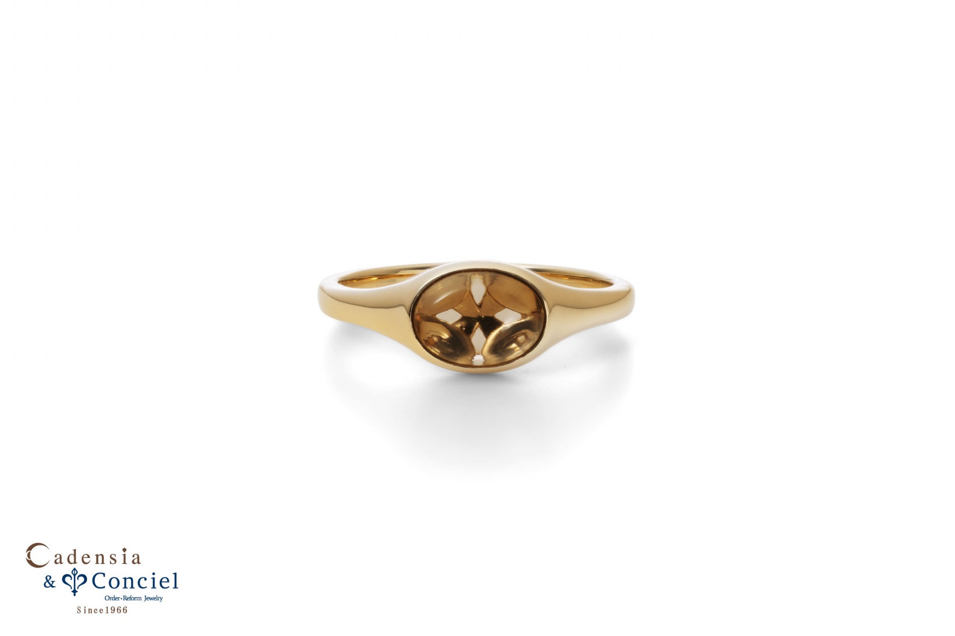 色石シグネットリング　オーバル小