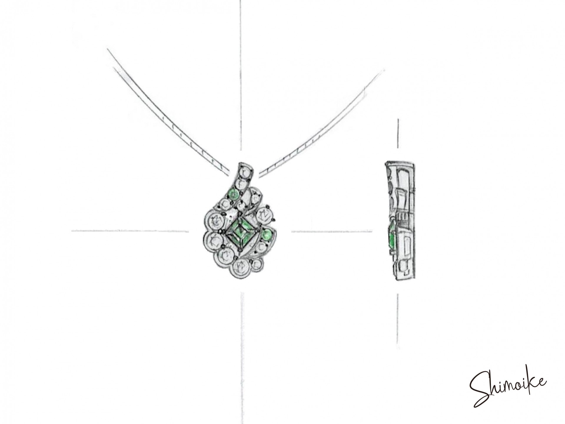 デザイン画　ペンダント