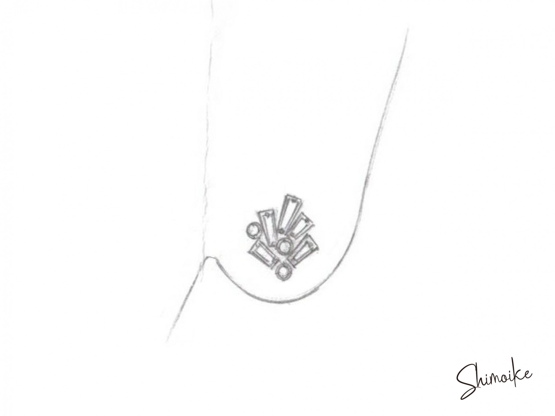 デザイン画　ダイヤモンドピアス