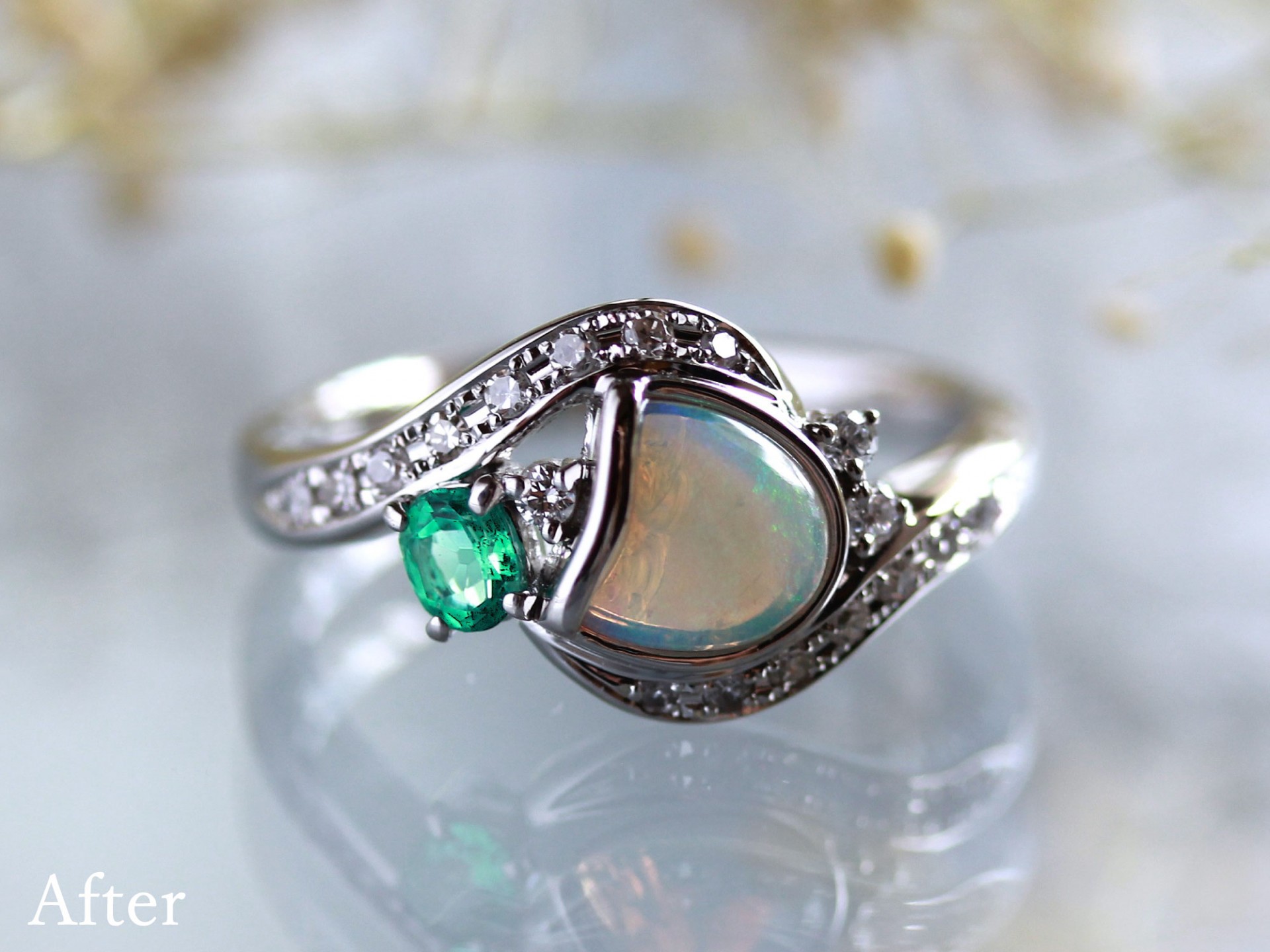 After　オパールの形を活かしたリング