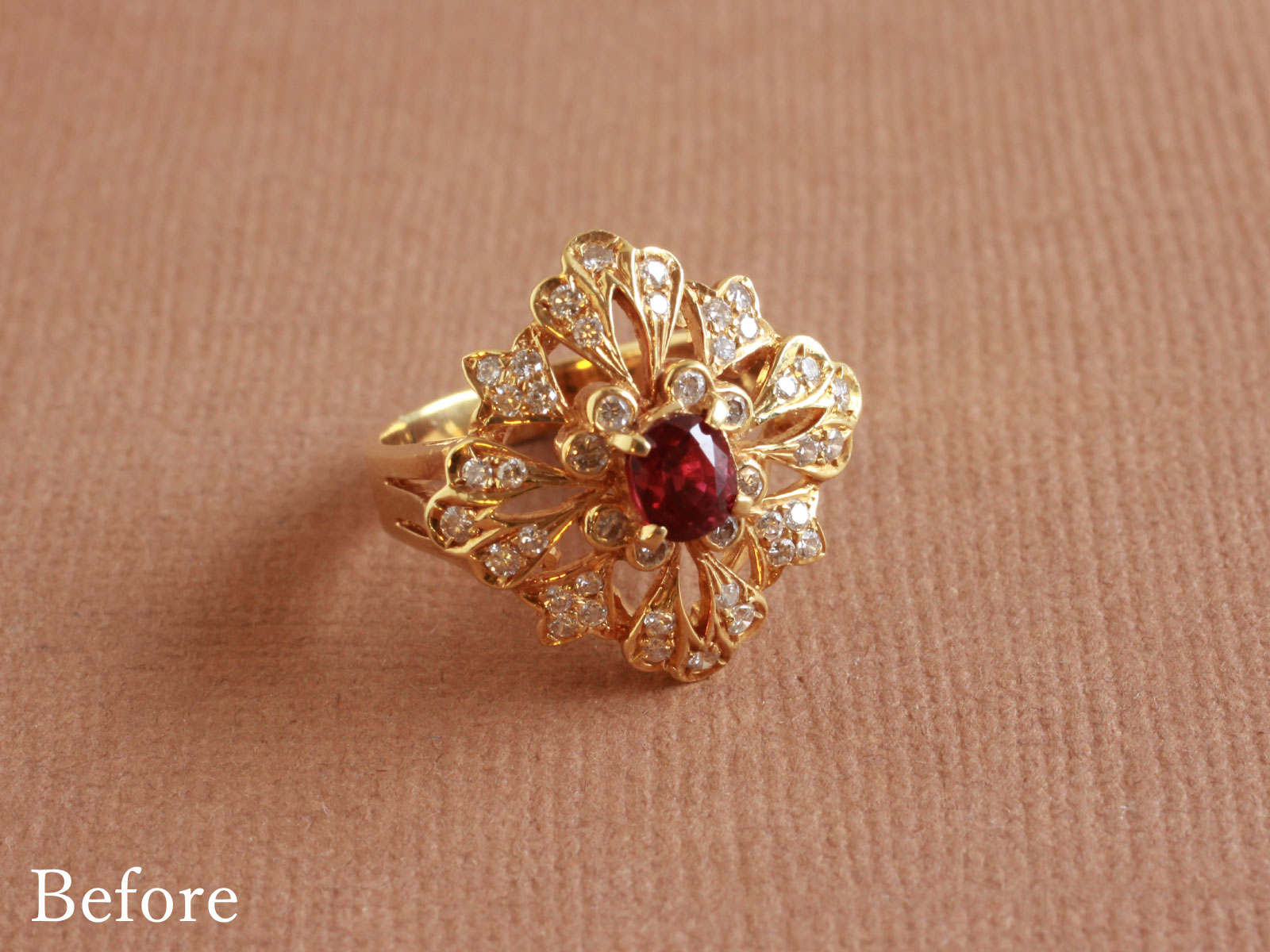 Before　大きなモチーフのリング