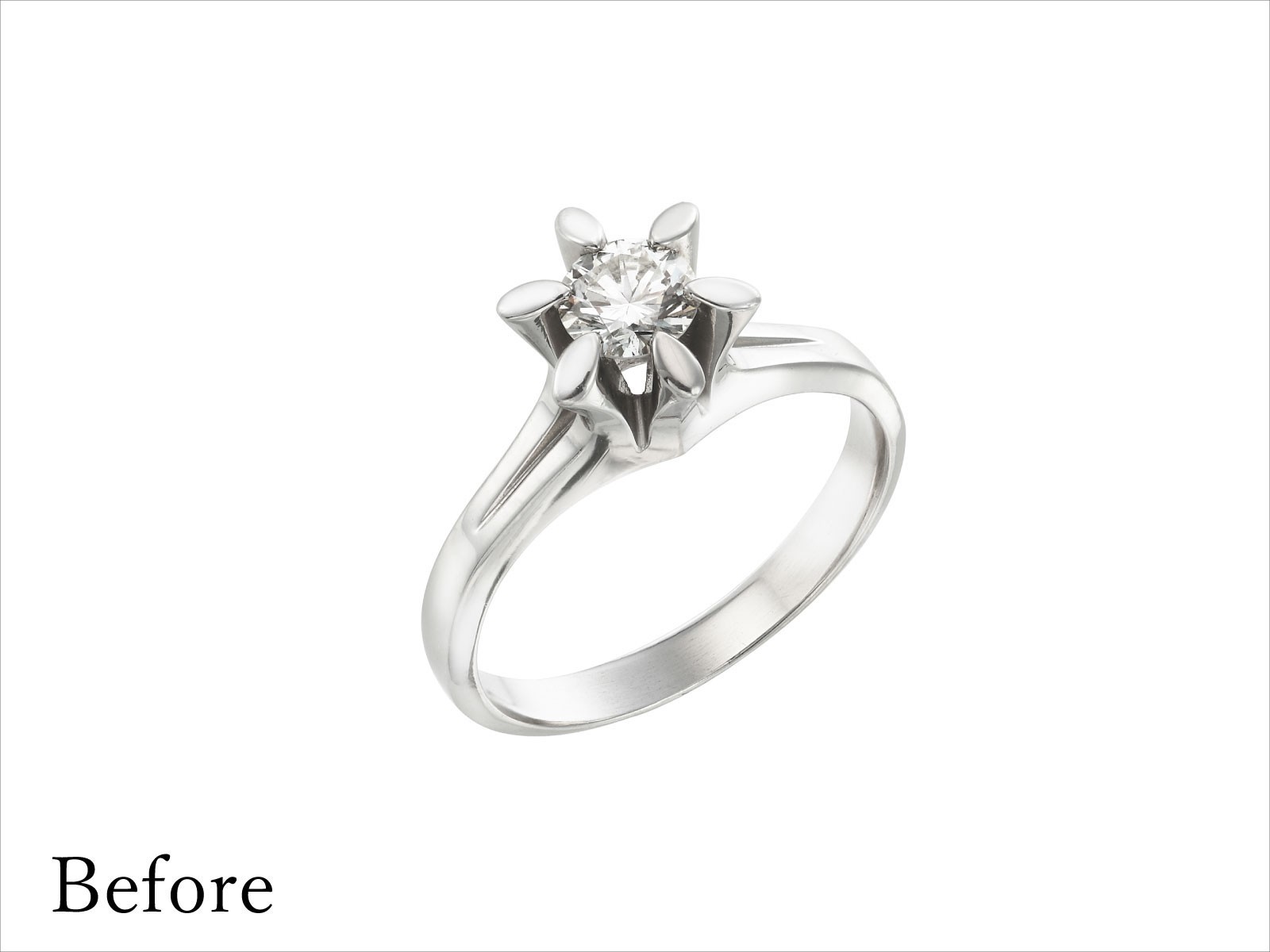 Before　高さのある立て爪リング