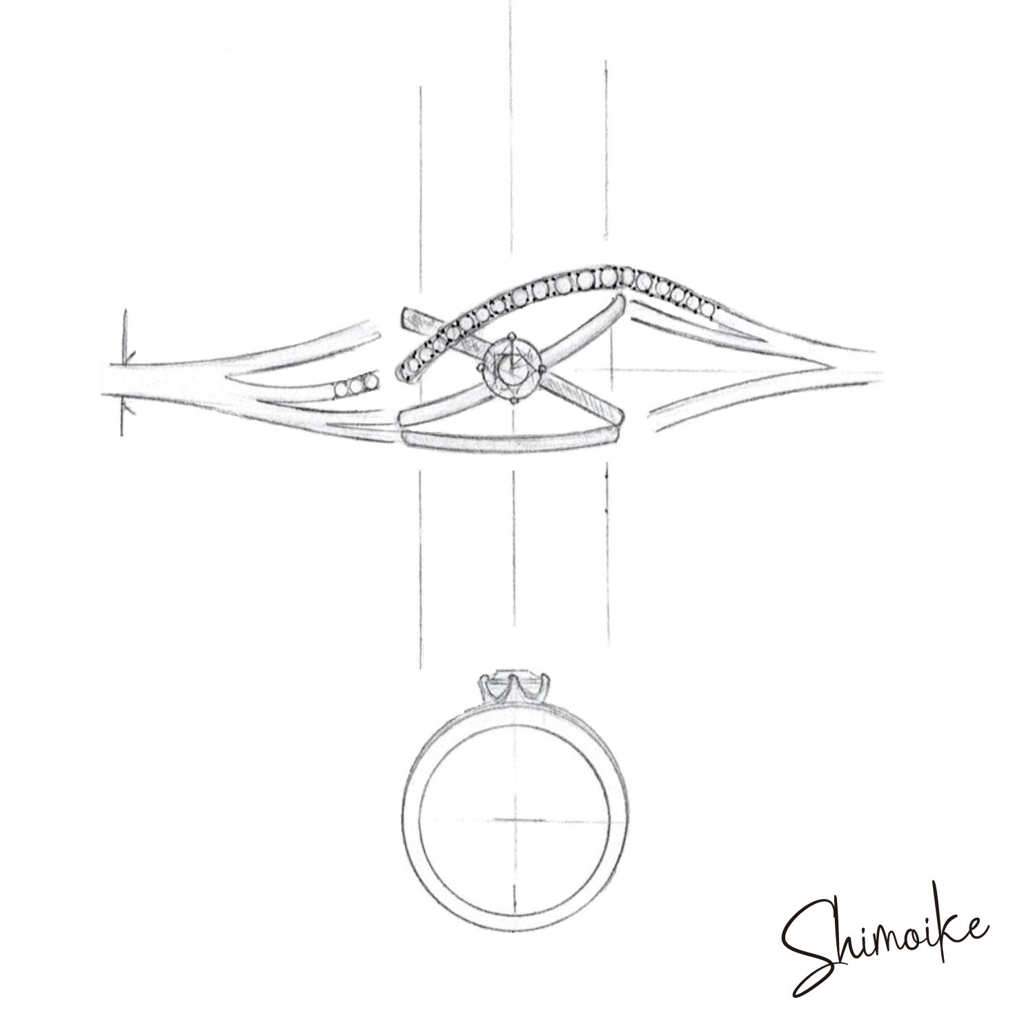 デザイン画　ダイヤモンドリング
